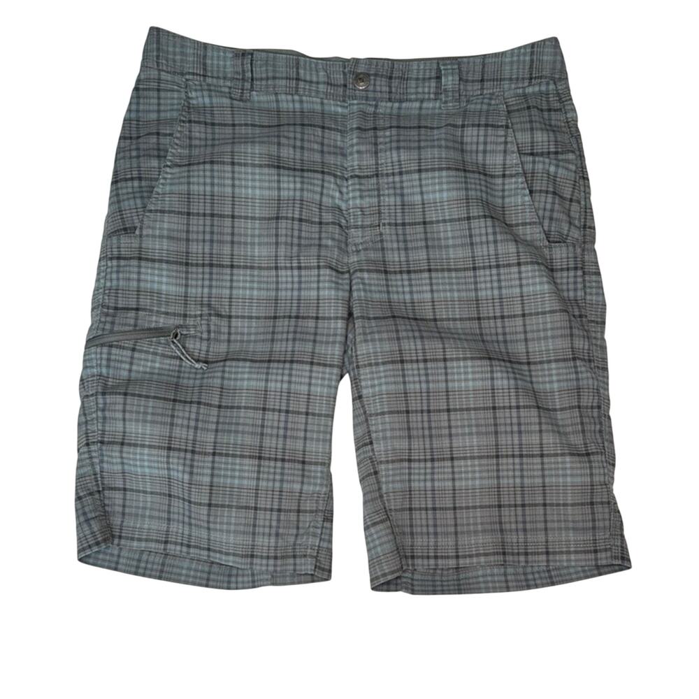 Men's Columbia Plaid Golf Hiking Shorts w pockets Utility 34 Waist 12 Long